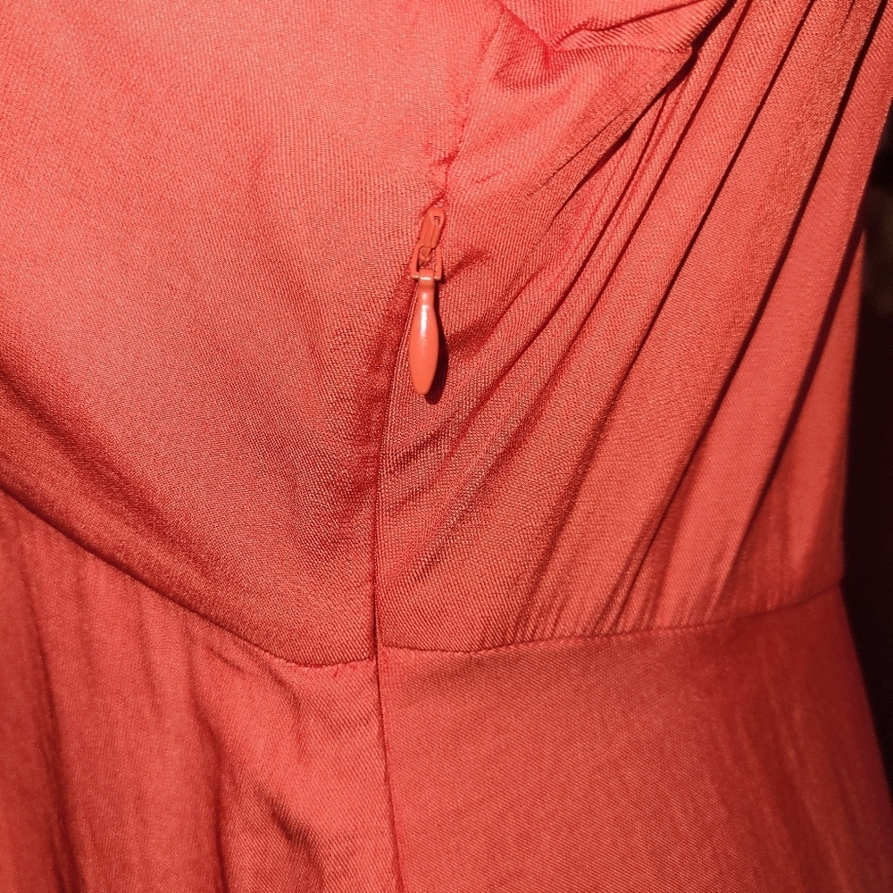 Banana Republic Vibrant Coral Long Sleeve Dress Size -10 - Picture 8 of 10